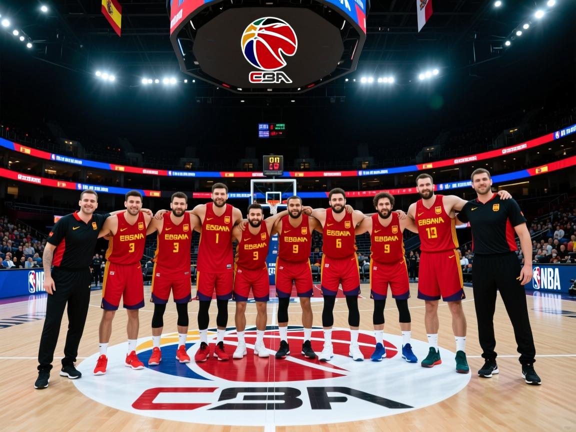 西班牙队队员团结一致，共赢高光时刻